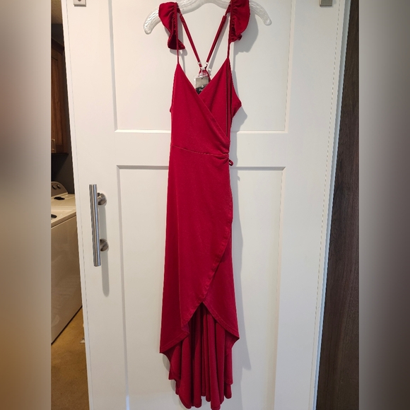 NWT Deep Self wrap dress high low red size S - Picture 5 of 5